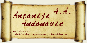 Antonije Andonović vizit kartica